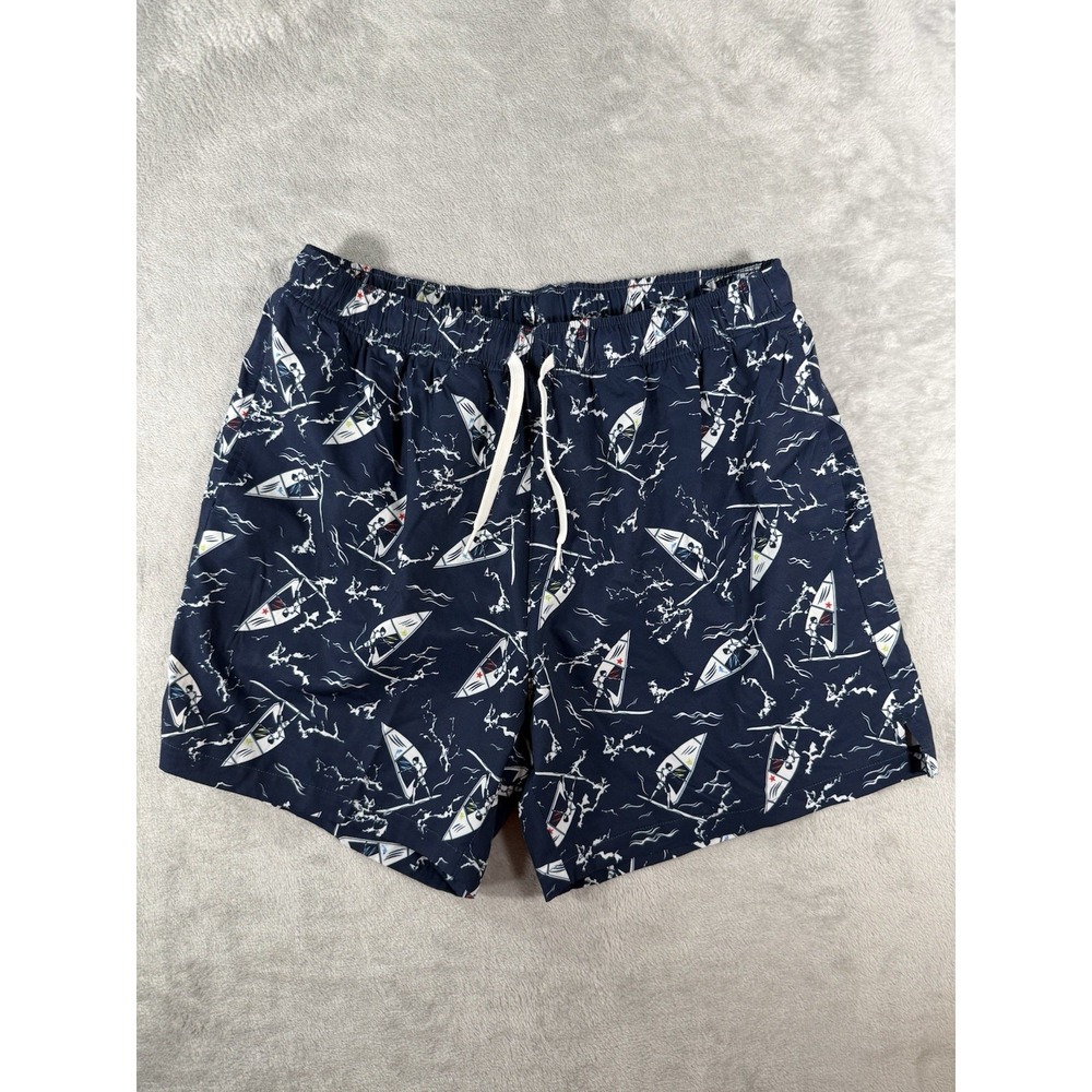 Bear Bottom Shorts Mens Large Blue Surfing AOP Lined 5.5" Inseam